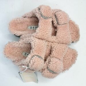 NWT Birkenstock Papillio Arizona Big Buckle Shearling fuzzy sandal pink 38/7